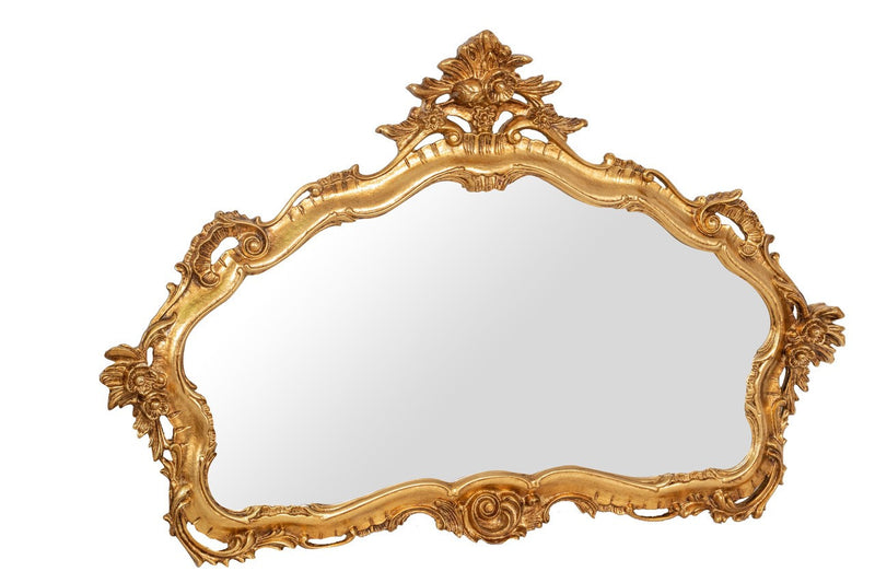 Biscottini SPECCHIERA DA PARETE IN LEGNO FINITURA FOGLIA ORO ANTICATO MADE IN ITALY