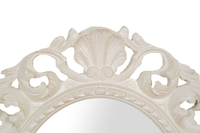 Biscottini SPECCHIERA DA PARETE IN LEGNO FINITURA BIANCA ANTICATA MADE IN ITALY Specchio