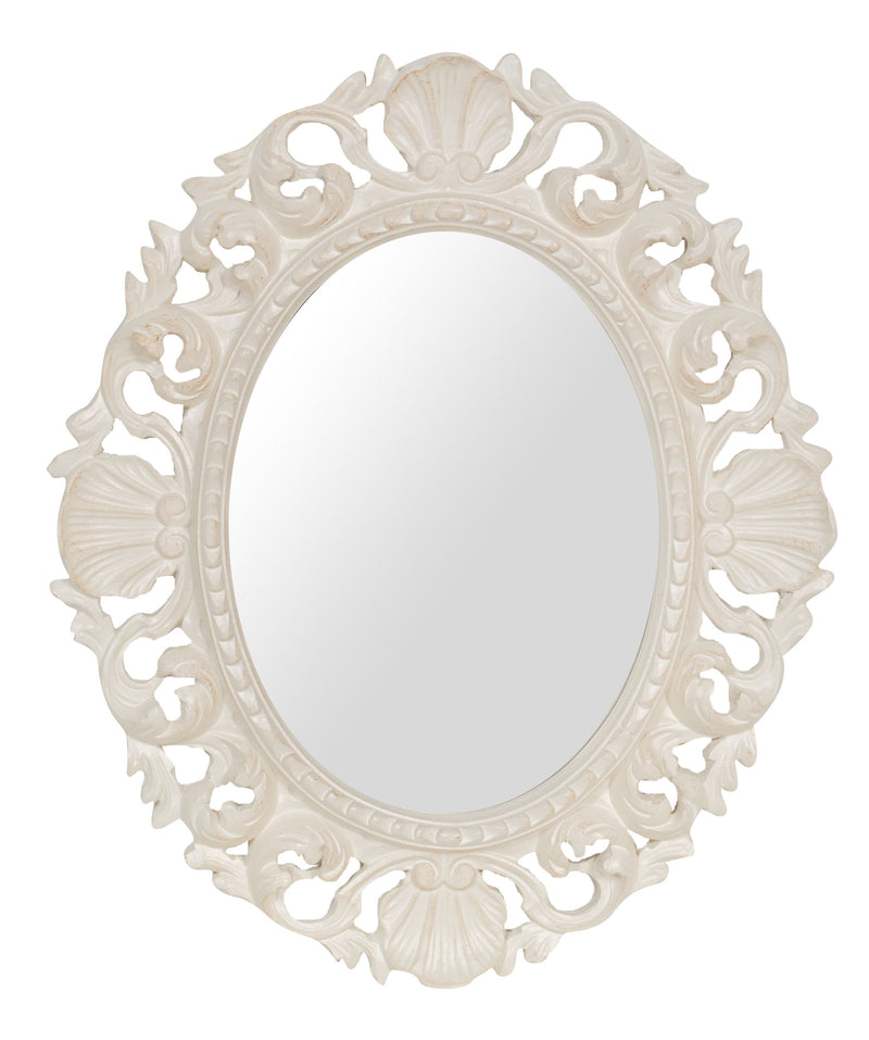 Biscottini SPECCHIERA DA PARETE IN LEGNO FINITURA BIANCA ANTICATA MADE IN ITALY Specchio