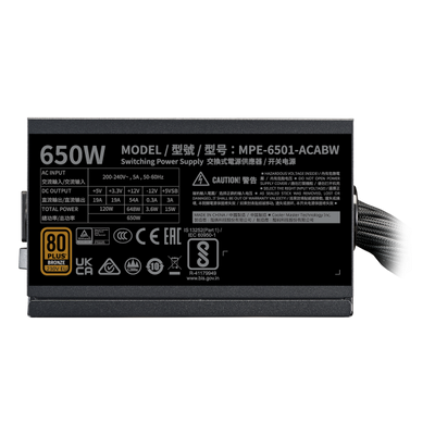 ALIMENTATORE 650W BRONZE 80+ NO MOD NO MODULARE 120MM V3 230V MWE ATX