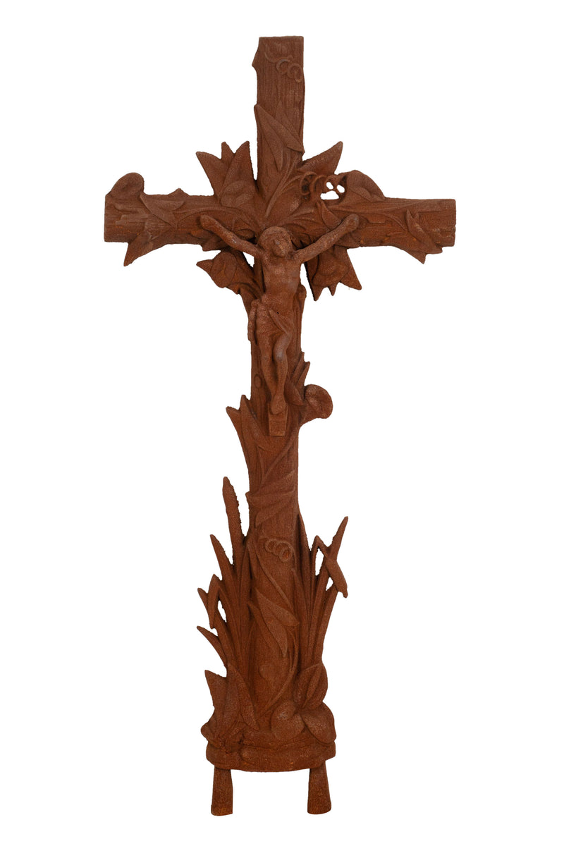 Biscottini Croce in fusione di ghisa finitura ruggine naturale Riproduzione antica