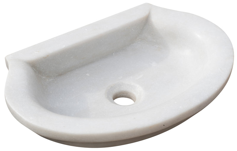 Biscottini Lavandino in marmo bianco L46xPR31xH13 cm Vasca realizzata completamente