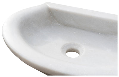 Biscottini Lavandino in marmo bianco L46xPR31xH13 cm Vasca realizzata completamente