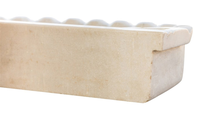 Biscottini LAVABO A DUE BUCHE IN MARMO BIANCO L130XPR41XH15 CM Vasca realizzata Offerta