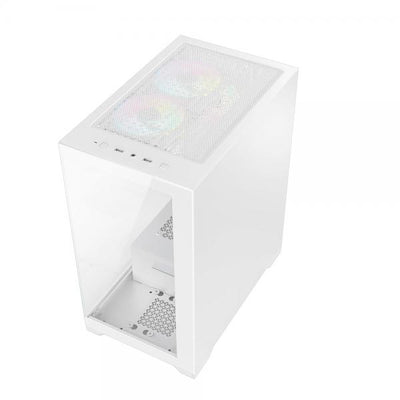 VIDA VETRO-WHT computer case Tower Bianco (Vida Vetro White ARGB Gaming Case w/ Glass Front & Side, ATX, 3x ARGB PWM Fans, 6-Port ARGB Fan Hub & Remote Control)