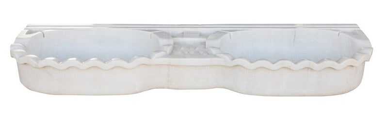 Biscottini LAVABO A DUE BUCHE IN MARMO BIANCO L130XPR41XH15 CM Vasca realizzata Offerta