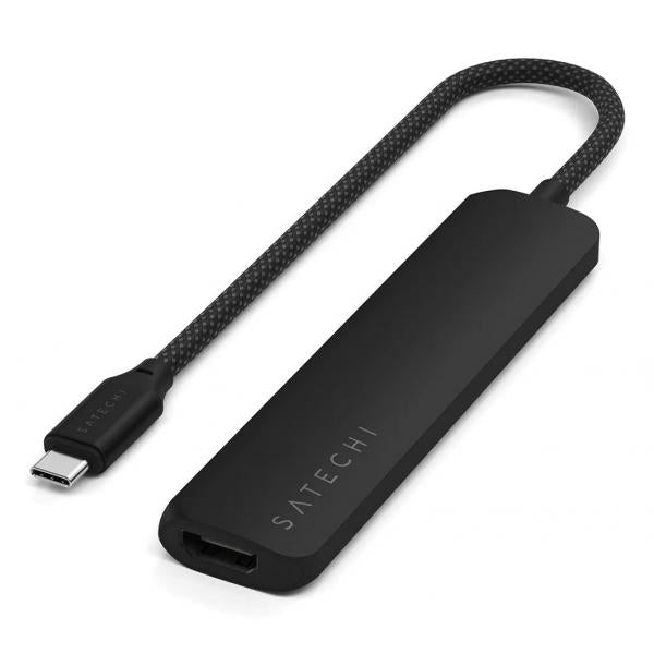 Satechi ST-P6SK hub di interfaccia USB tipo-C 10000 Mbit/s Nero (Satechi 6-in-1 USB-C Slim Multiport Ad)