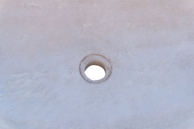 Biscottini Lavandino in marmo bianco L114xPR45xH18 cm Vasca realizzata completamente