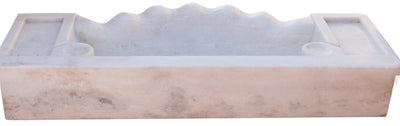 Biscottini Lavandino in marmo bianco L114xPR45xH18 cm Vasca realizzata completamente