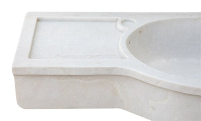 Biscottini LAVABO IN MARMO BIANCO L133XPR18XH43 CM Vasca realizzata completamente Offerta