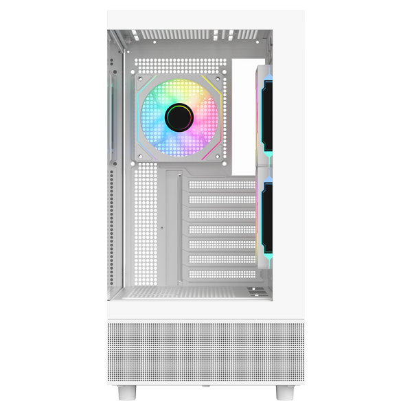 Case SHOWBUI 42W - Gaming Tower- ATX- 3x12cm ARGB fan- 2xUSB3- Type-C- Side & Front Panel Temp Glass- White Edition