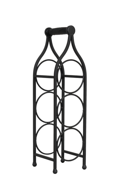 Biscottini Porta bottiglie in ferro battuto finitura nera anticata Cantinetta Offerta