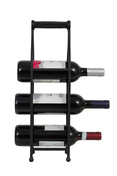 Biscottini Porta bottiglie in ferro battuto finitura nera anticata Cantinetta Offerta