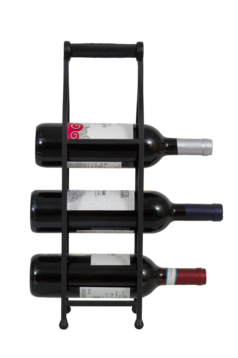 Biscottini Porta bottiglie in ferro battuto finitura nera anticata Cantinetta Offerta