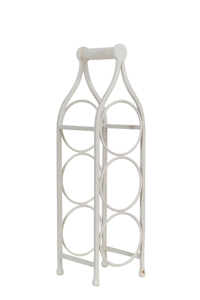 Biscottini Porta bottiglie in ferro battuto finitura bianca anticata Cantinetta Offerta