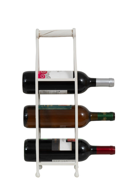 Biscottini Porta bottiglie in ferro battuto finitura bianca anticata Cantinetta Offerta