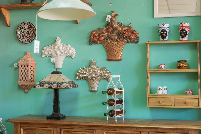 Biscottini Porta bottiglie in ferro battuto finitura bianca anticata Cantinetta Offerta