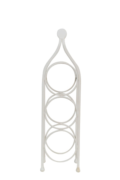 Biscottini Porta bottiglie in ferro battuto finitura bianca anticata Cantinetta Offerta