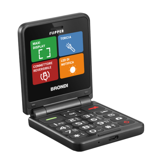 BRONDI CELLULARE FLIPPER NERO METAL