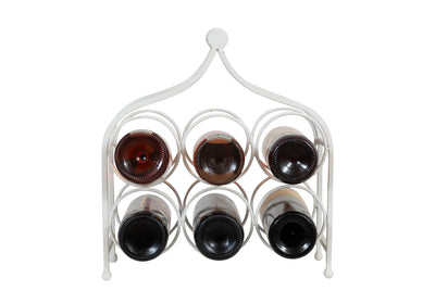 Biscottini Porta bottiglie in ferro battuto finitura bianca anticata Cantinetta Offerta