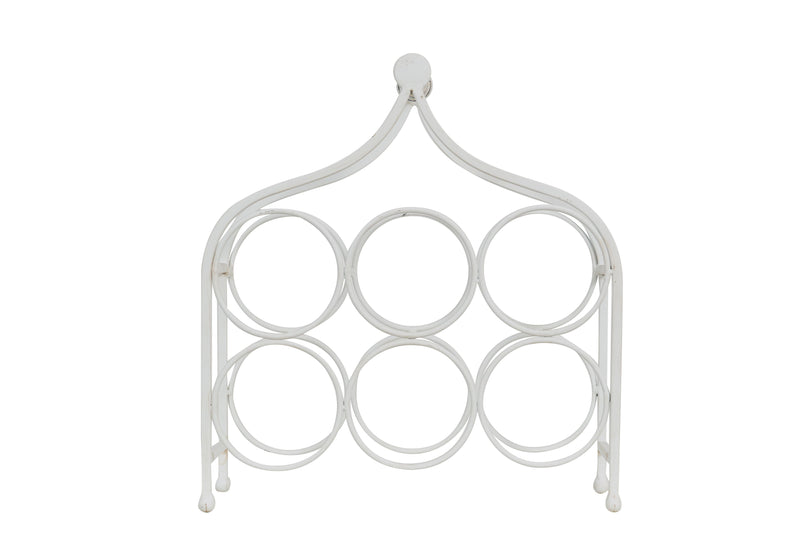 Biscottini Porta bottiglie in ferro battuto finitura bianca anticata Cantinetta Offerta