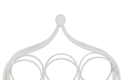 Biscottini Porta bottiglie in ferro battuto finitura bianca anticata Cantinetta Offerta