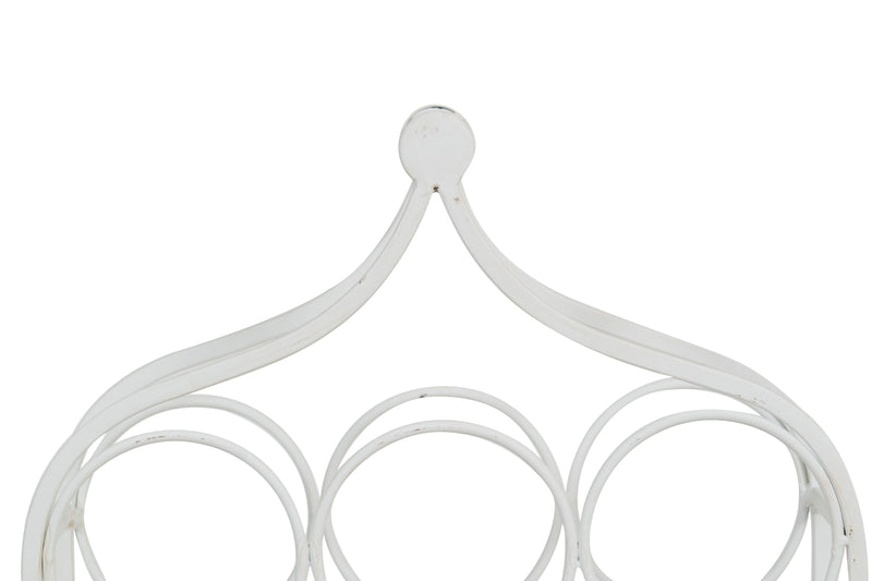 Biscottini Porta bottiglie in ferro battuto finitura bianca anticata Cantinetta Offerta