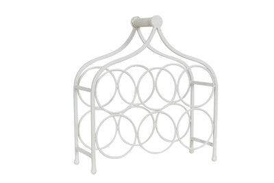 Biscottini Porta bottiglie in ferro battuto finitura bianca anticata Cantinetta Offerta