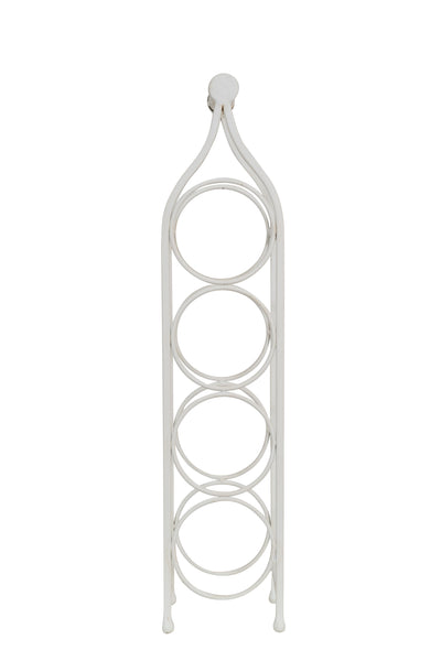 Biscottini Porta bottiglie in ferro battuto finitura bianca anticata Cantinetta Offerta