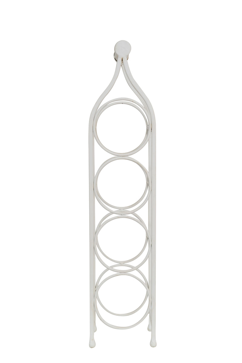 Biscottini Porta bottiglie in ferro battuto finitura bianca anticata Cantinetta Offerta