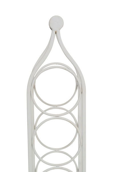 Biscottini Porta bottiglie in ferro battuto finitura bianca anticata Cantinetta Offerta