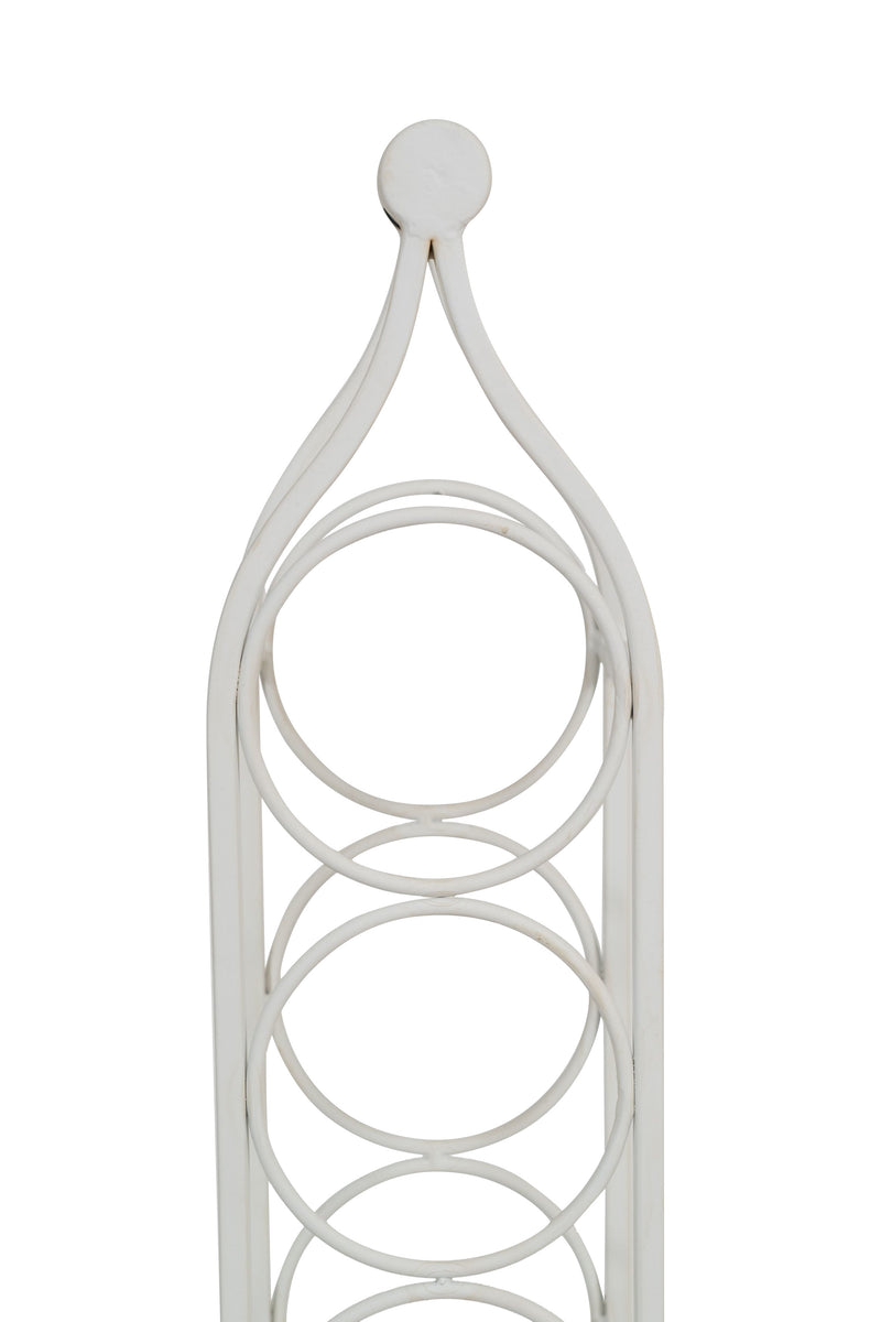 Biscottini Porta bottiglie in ferro battuto finitura bianca anticata Cantinetta Offerta