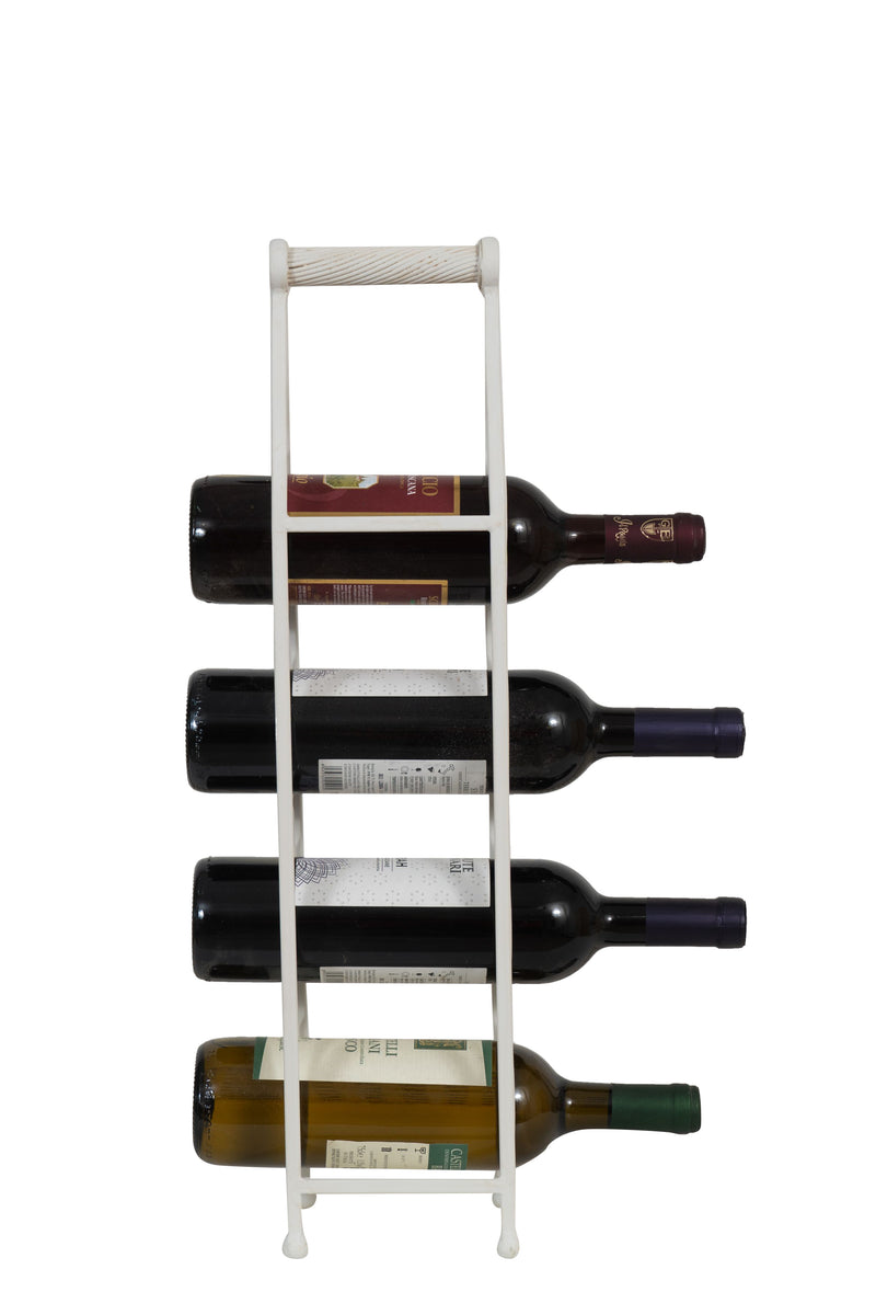 Biscottini Porta bottiglie in ferro battuto finitura bianca anticata Cantinetta Offerta