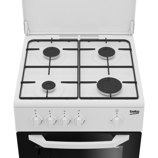 Beko Cucina A Gas 4 Bruciatori Forno Gas 54lt 50x50 Bianco Csg42009dw
