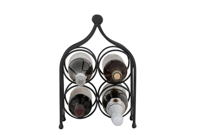 Biscottini Porta bottiglie in ferro battuto finitura nera anticata Cantinetta Offerta