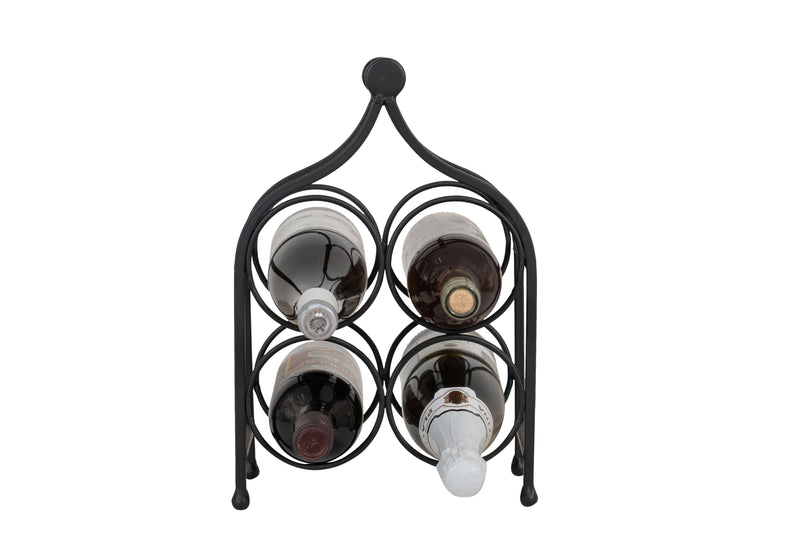 Biscottini Porta bottiglie in ferro battuto finitura nera anticata Cantinetta Offerta