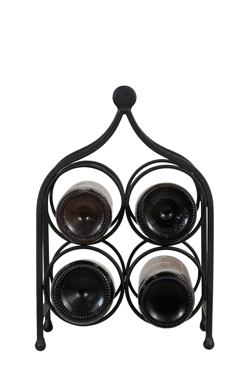 Biscottini Porta bottiglie in ferro battuto finitura nera anticata Cantinetta Offerta