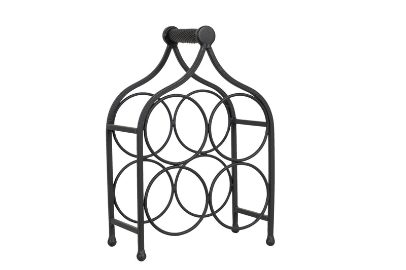 Biscottini Porta bottiglie in ferro battuto finitura nera anticata Cantinetta Offerta