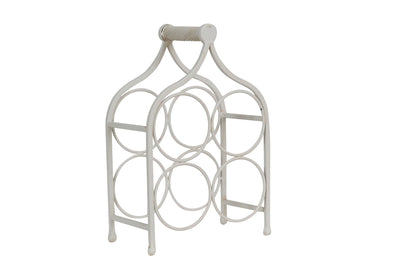 Biscottini Porta bottiglie in ferro battuto finitura bianca anticata Cantinetta Offerta