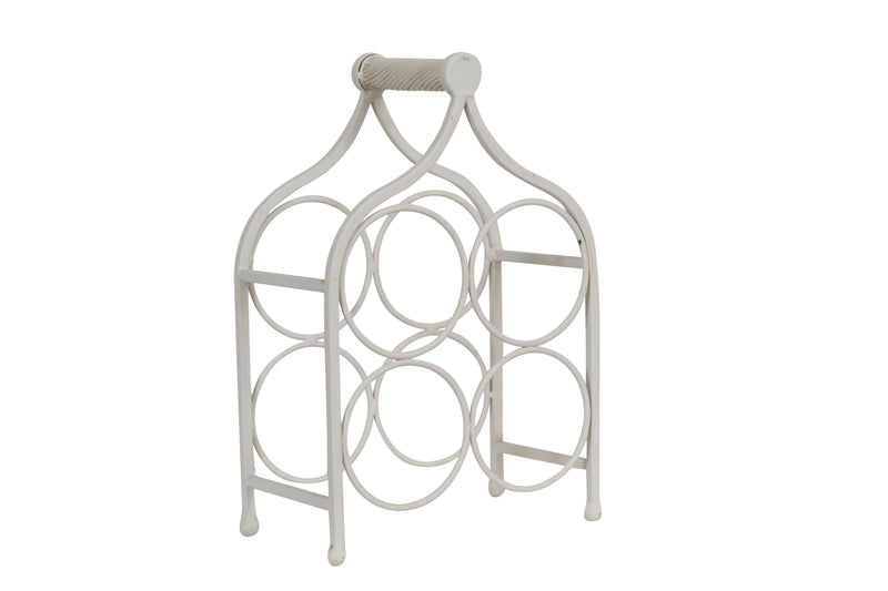 Biscottini Porta bottiglie in ferro battuto finitura bianca anticata Cantinetta Offerta