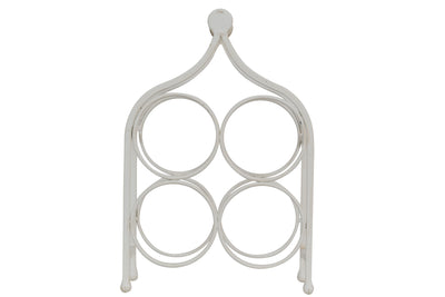 Biscottini Porta bottiglie in ferro battuto finitura bianca anticata Cantinetta Offerta