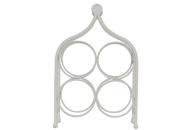 Biscottini Porta bottiglie in ferro battuto finitura bianca anticata Cantinetta Offerta