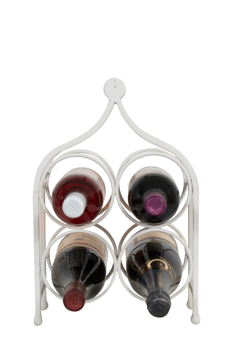 Biscottini Porta bottiglie in ferro battuto finitura bianca anticata Cantinetta Offerta