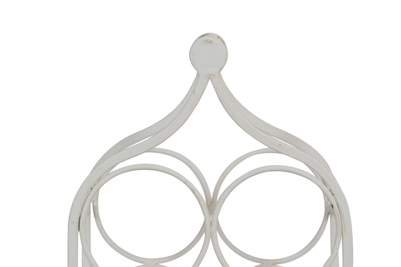 Biscottini Porta bottiglie in ferro battuto finitura bianca anticata Cantinetta Offerta