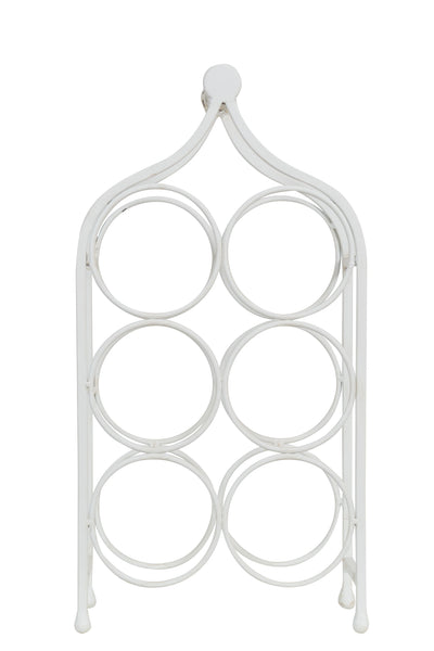 Biscottini Porta bottiglie in ferro battuto finitura bianca anticata Cantinetta Offerta