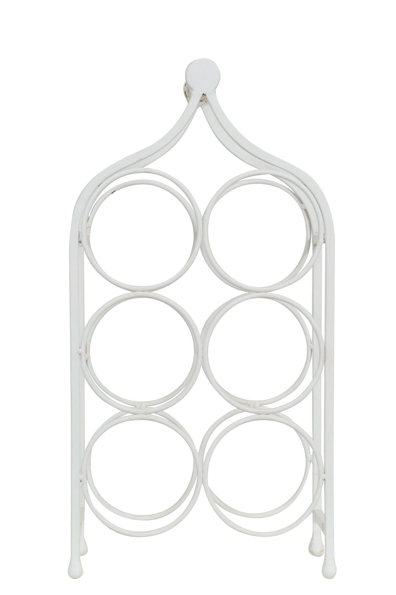 Biscottini Porta bottiglie in ferro battuto finitura bianca anticata Cantinetta Offerta