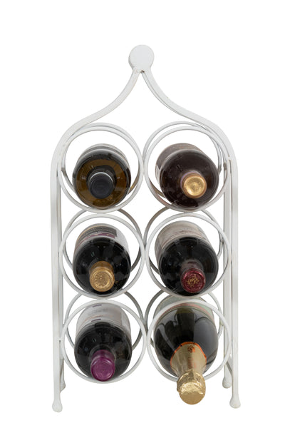 Biscottini Porta bottiglie in ferro battuto finitura bianca anticata Cantinetta Offerta