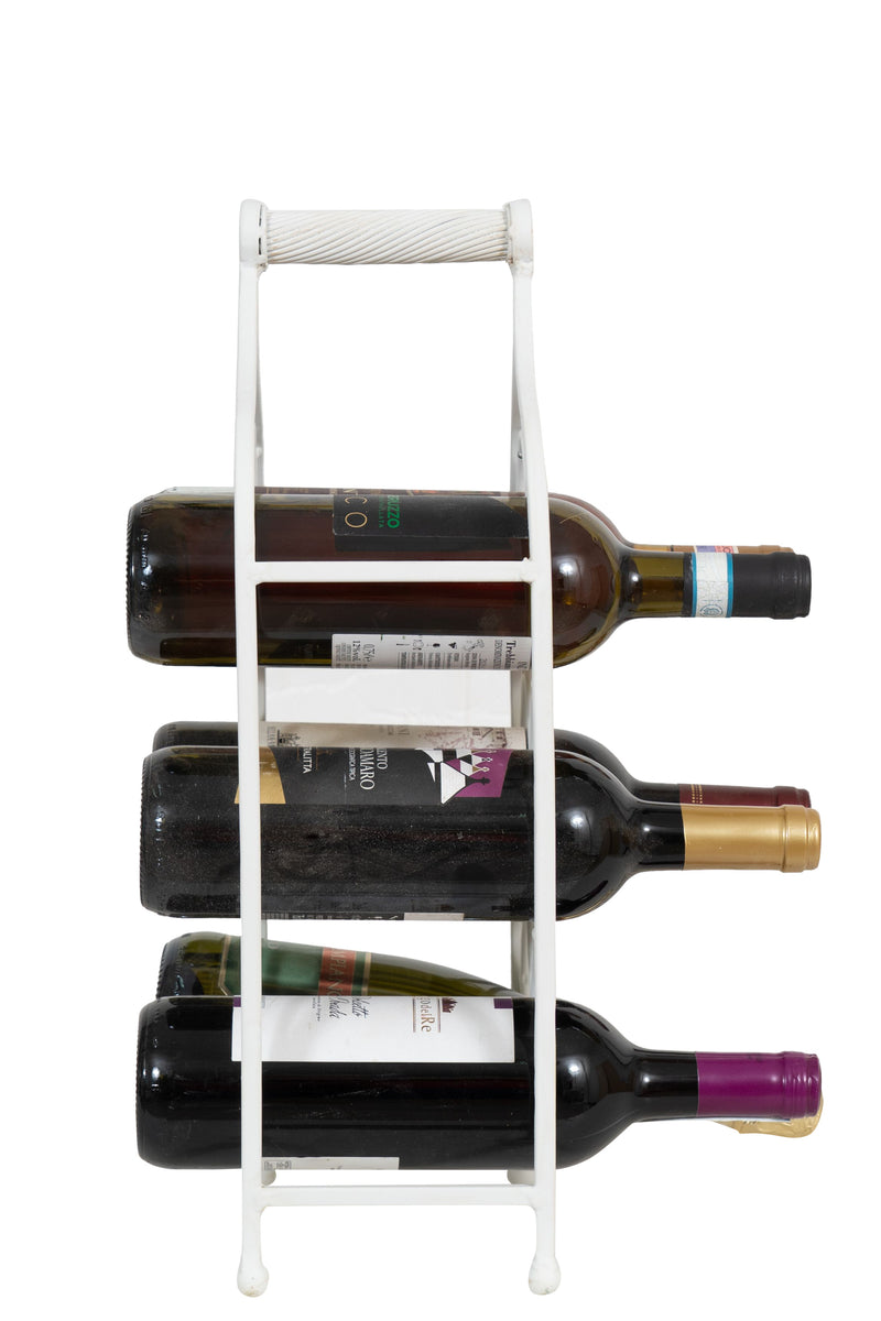 Biscottini Porta bottiglie in ferro battuto finitura bianca anticata Cantinetta Offerta