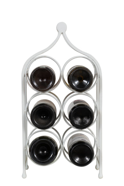 Biscottini Porta bottiglie in ferro battuto finitura bianca anticata Cantinetta Offerta