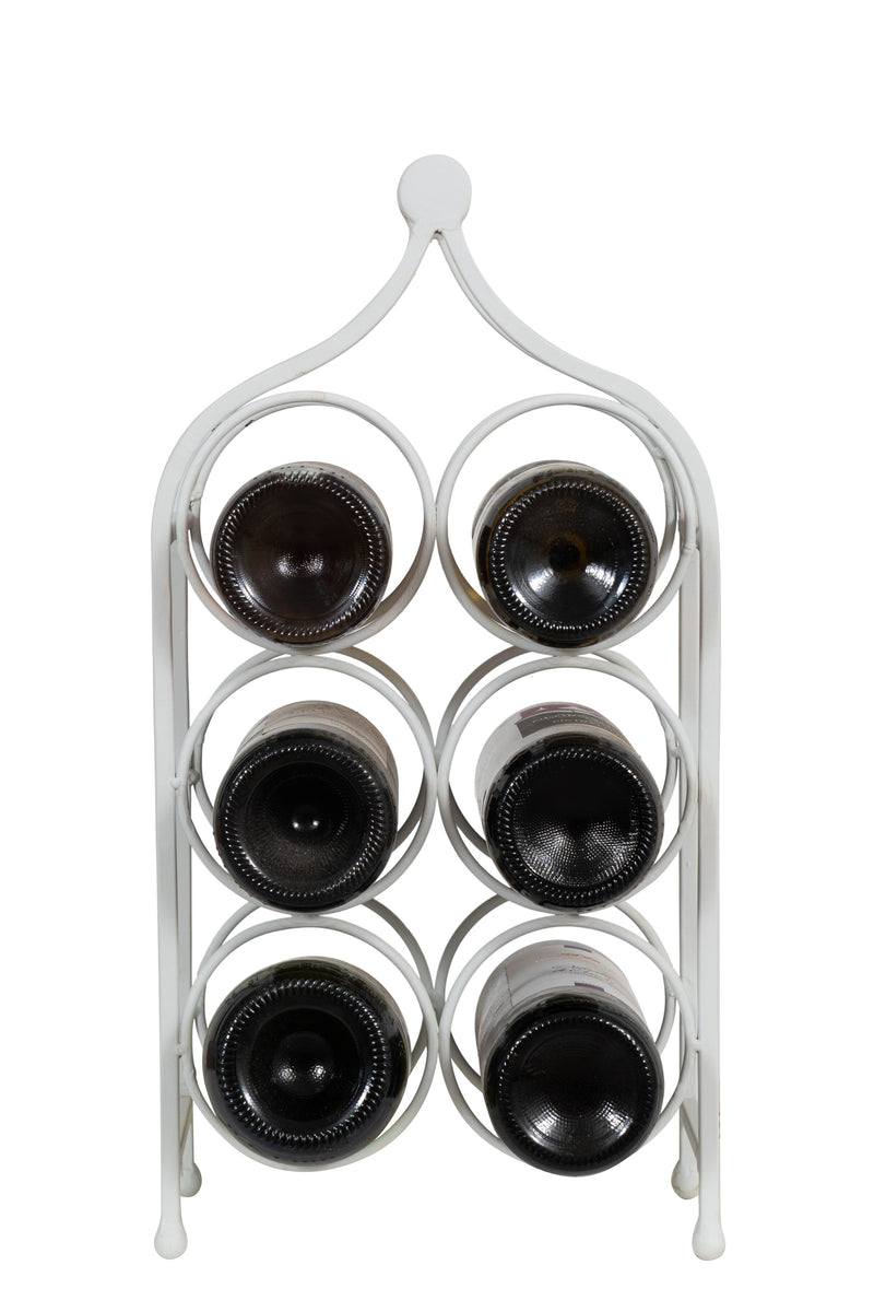 Biscottini Porta bottiglie in ferro battuto finitura bianca anticata Cantinetta Offerta